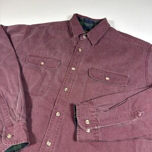 Cabela's Barn Chore Coat Jacket Plaid Flannel Lined Men's XL Red Canvas Field